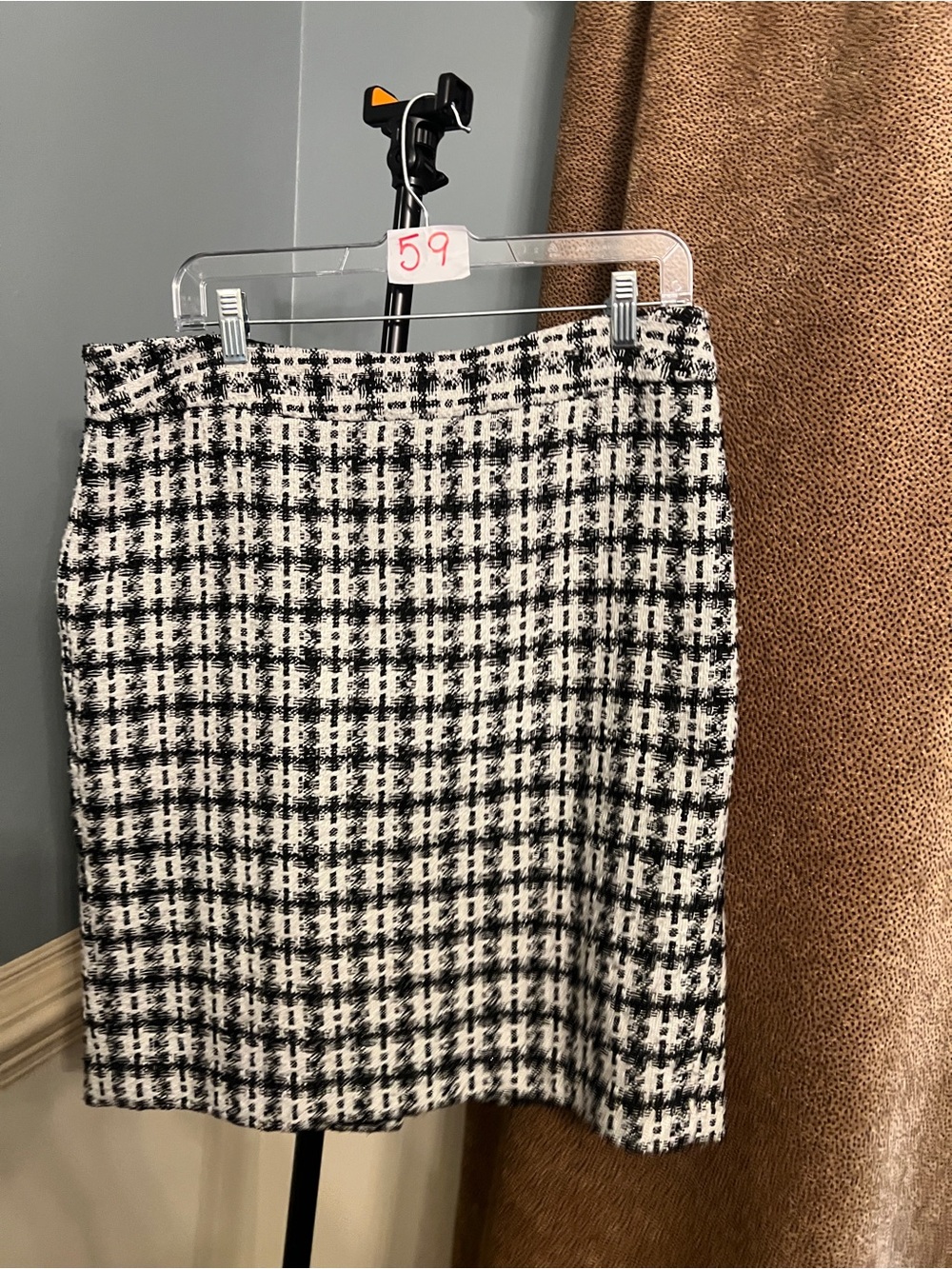 Ann Taylor Black & White Tweed Pencil Skirt